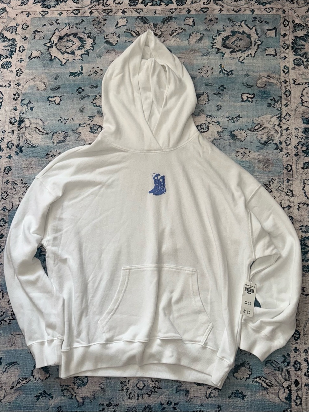 NWT Hollister Cowgirl Boot Oversized Hoodie White Size Medium